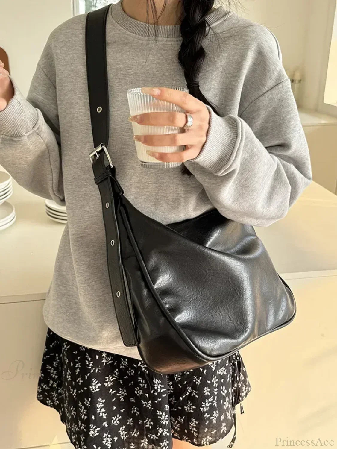 Cowhide Luxury Messenger Crossbody Bag