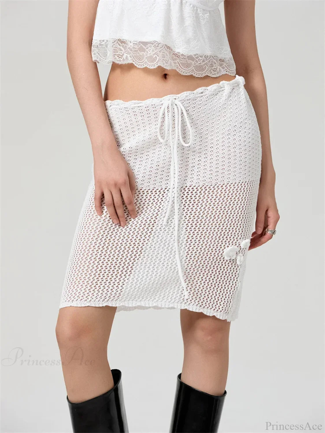 Crochet 3D Flower Patchwork Skirt