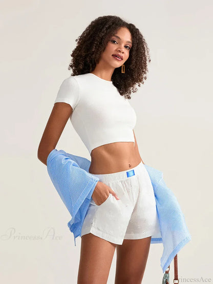 Crochet HolLow Wide Leg Short