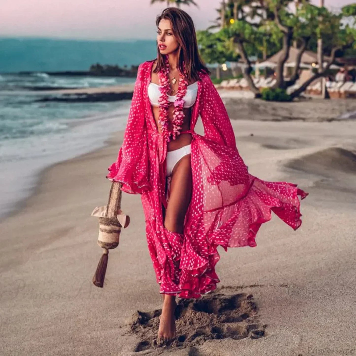 Túnica Kaftán de Ganchillo para Playa Verano