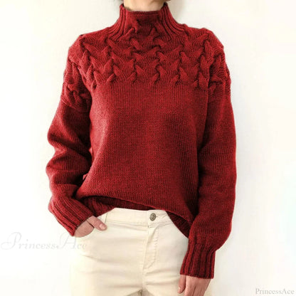 Crochet & Knitted Thick Pink Sweater