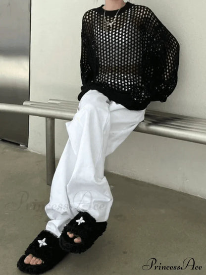 Crochet Long Sleeve Trendy Maxi Cover Up