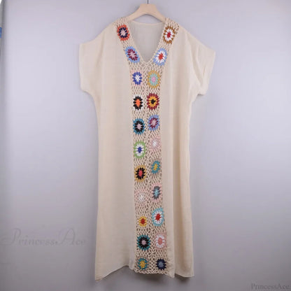 Vestido playero de ganchillo para mujer