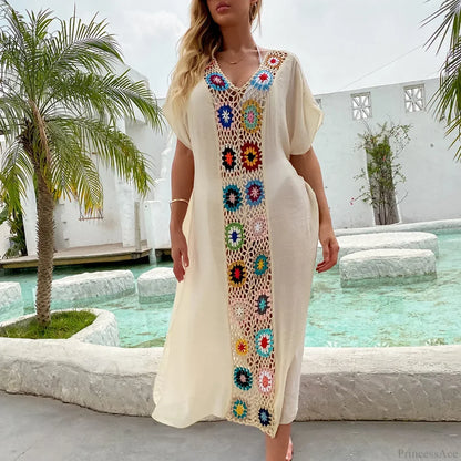 Vestido playero de ganchillo para mujer
