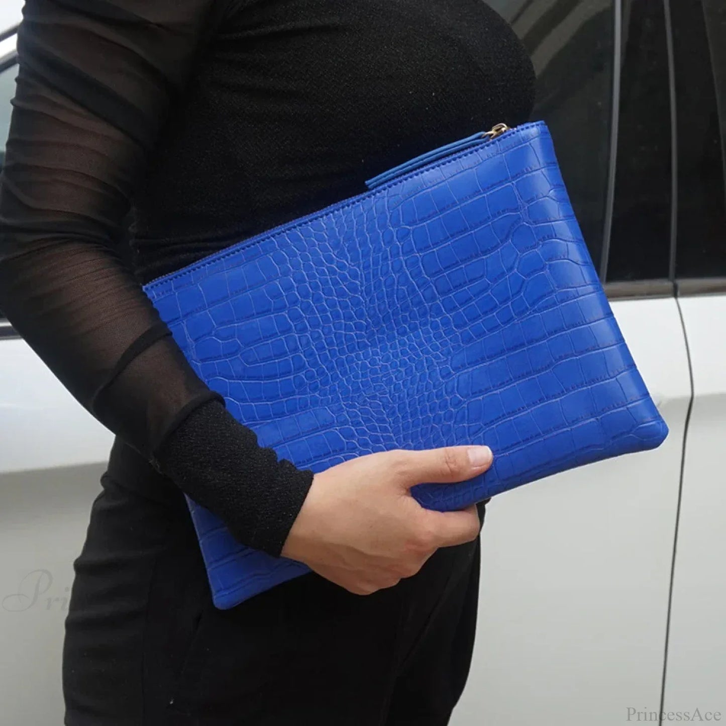 Crocodile Pattern Large Evening Wristlet