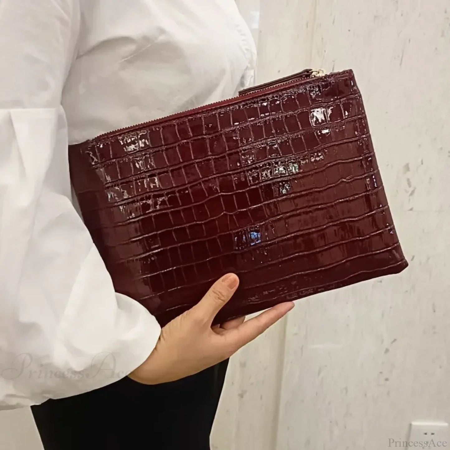 Crocodile Pattern Large Evening Wristlet