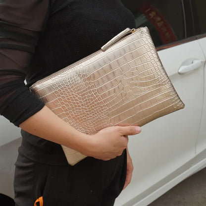 Crocodile Pattern Large Evening Wristlet