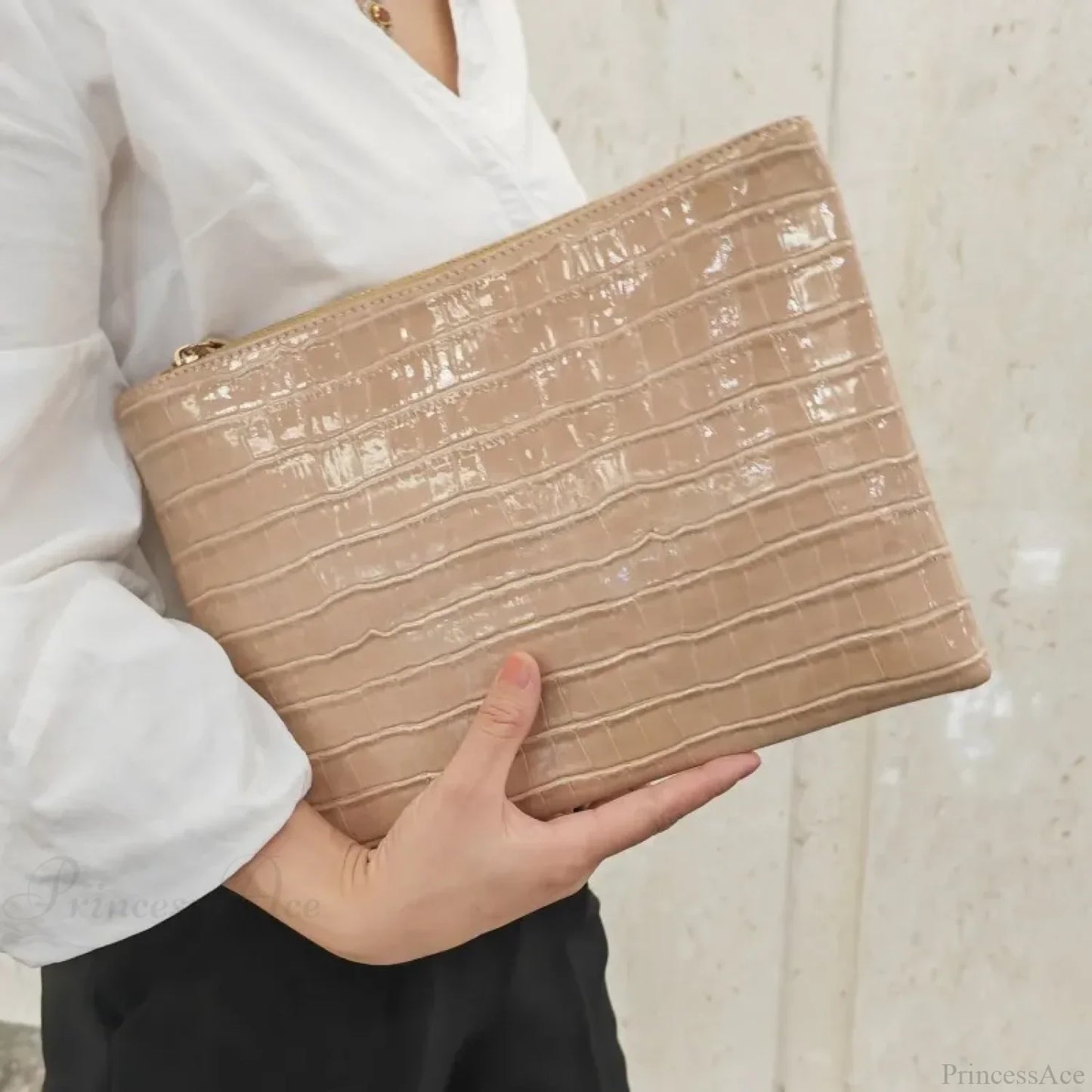 Crocodile Pattern Large Evening Wristlet