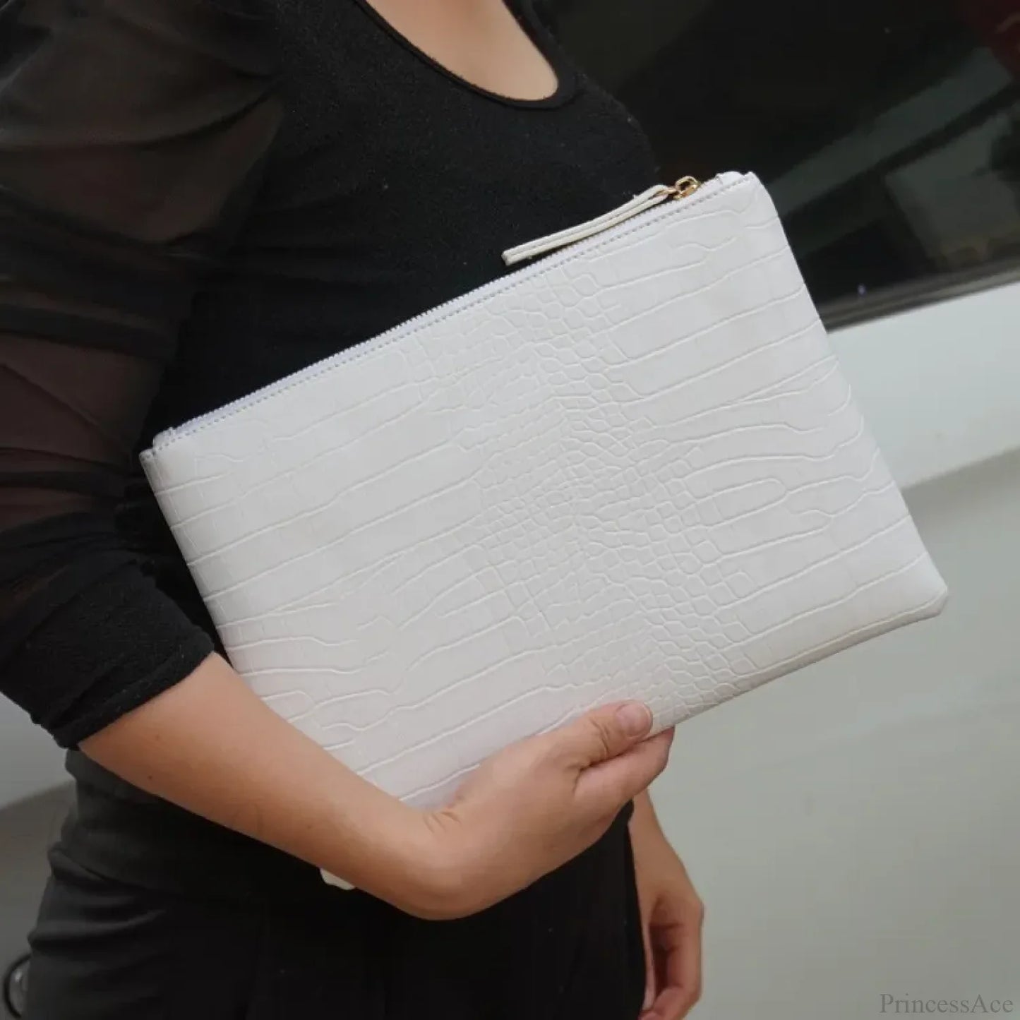 Crocodile Pattern Large Evening Wristlet