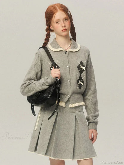 Cropped Bow Aesthetic Cardigan