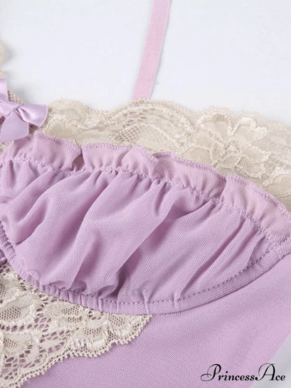 Sexy Elegant Lace Purple Cami Top