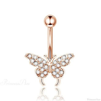Crystal Heart Pink Gothic Belly Ring