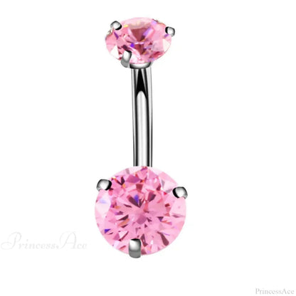 Crystal Heart Pink Gothic Belly Ring