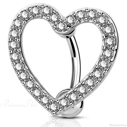 Crystal Heart Pink Gothic Belly Ring