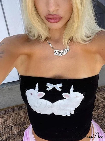Cute Bow Tie Embellished Ribbed Trim Sophisticated Sleeveless Crop Top - Hot Pink