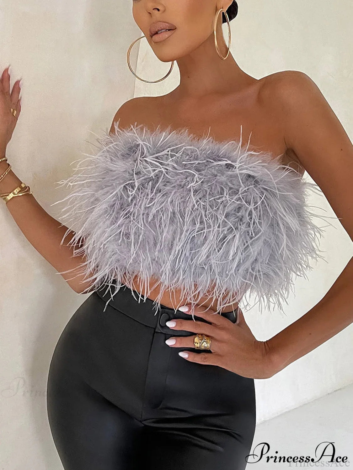 Cute Stylish Fuzzy Crop Top