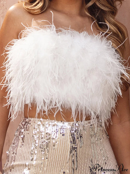 Cute Stylish Fuzzy Crop Top
