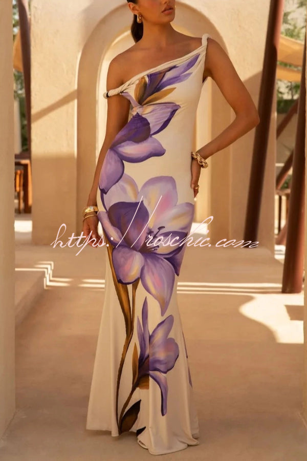 Stylish Off-shoulder Fitted Elegant Fishtail Maxi Dress