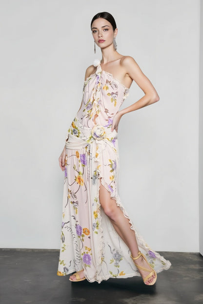 Halter Backless Floral Vacation Dress