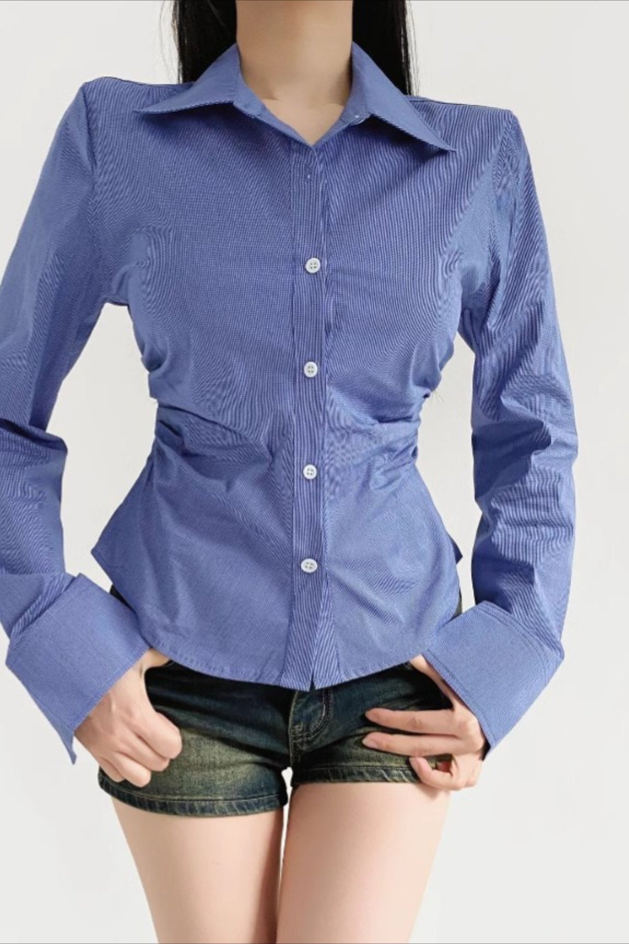 Polo Neck Slim Fit Long Sleeve Top