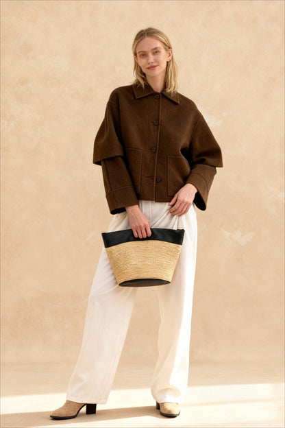 Elegant Casual Stylish Chic Long Sleeves Wool Blends Jacket