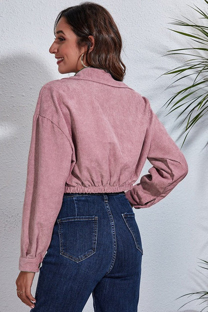 Chaqueta de pana entallada con cordón