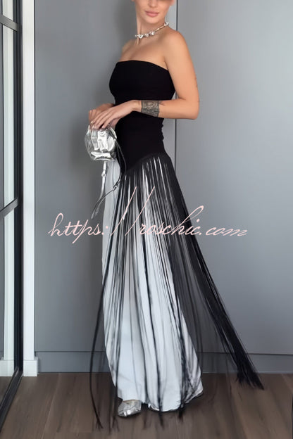 Stylish Sleeveless Off-shoulder Slim-fit Long Tassel Top