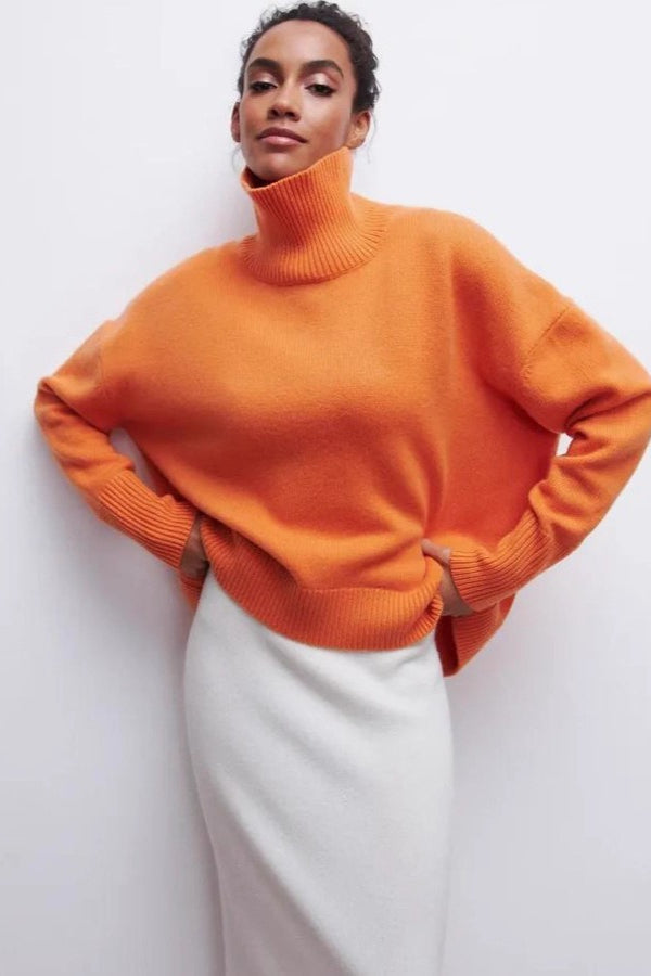 Jersey de cuello alto y corte holgado