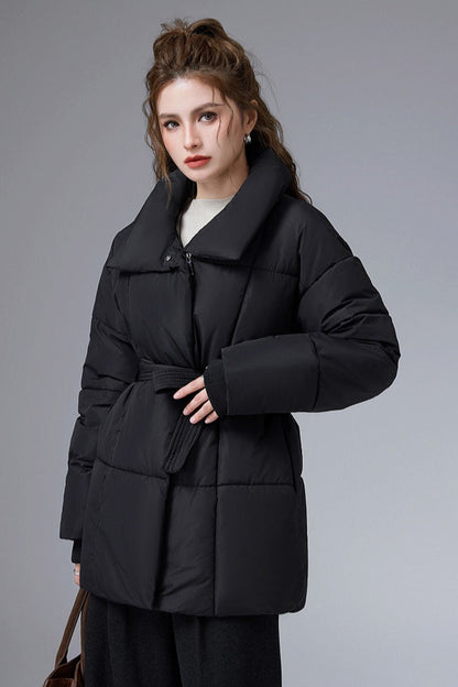 Chaqueta acolchada corta de algodón, cálida e informal