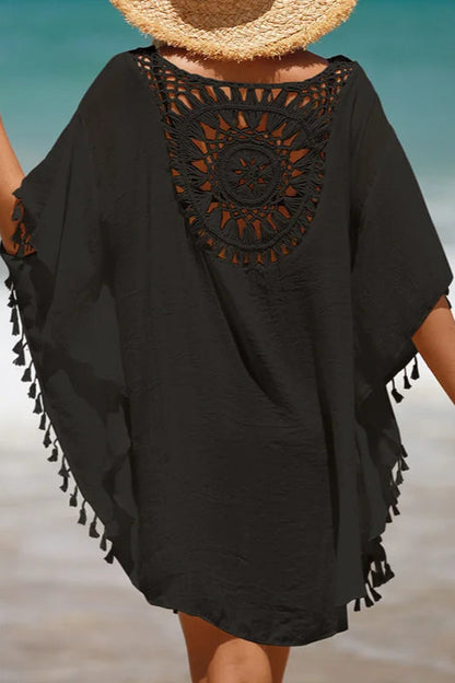 Vestido playero de ganchillo estilo bohemio