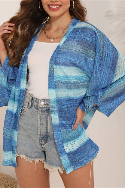 Cárdigan holgado de crochet teñido anudado