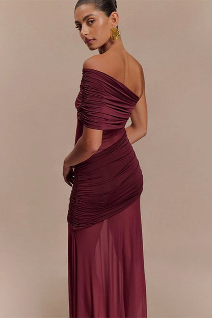 Mesh Panel Strapless Sheer Bodycon Party Dress