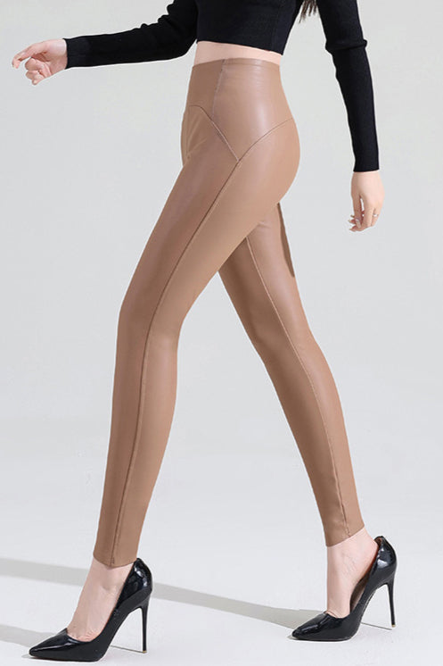 Leggings de imitación piel con forro polar
