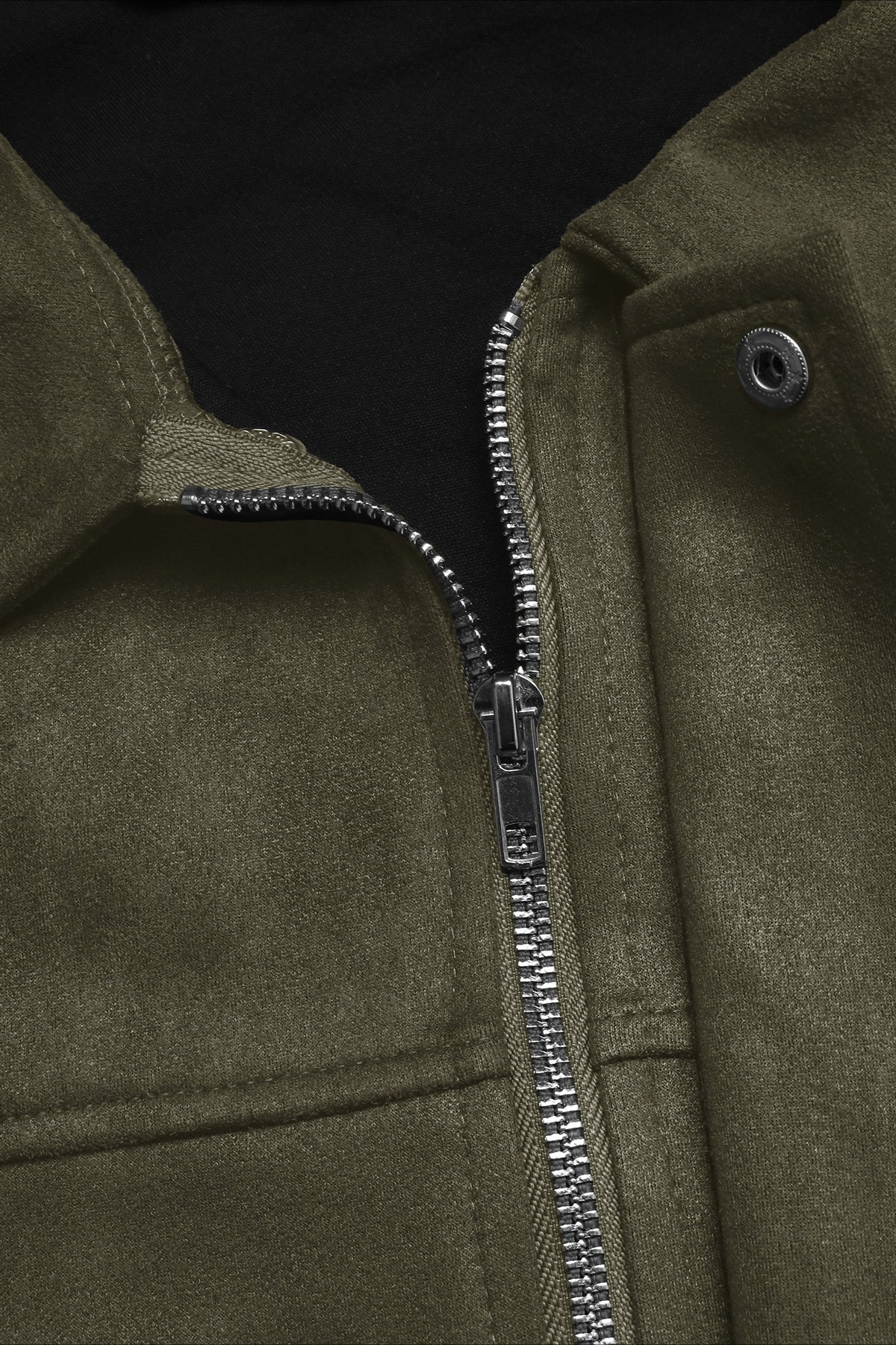 Cazadora bomber de imitación de ante con cuello de solapa