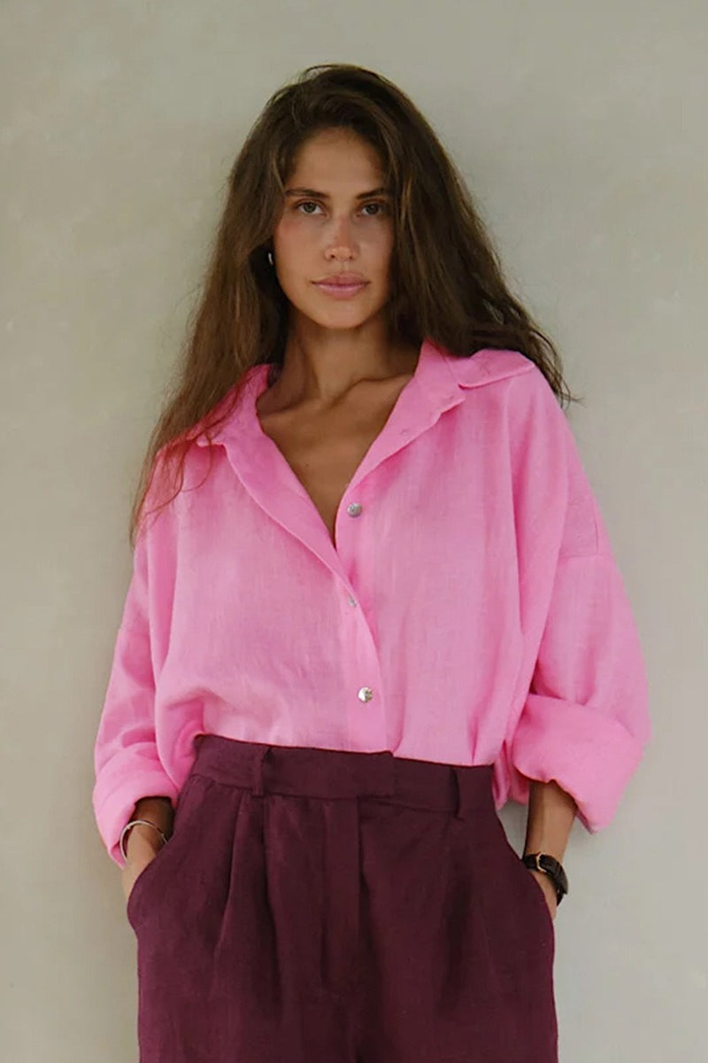 Camisa informal suelta de moda para ir al trabajo