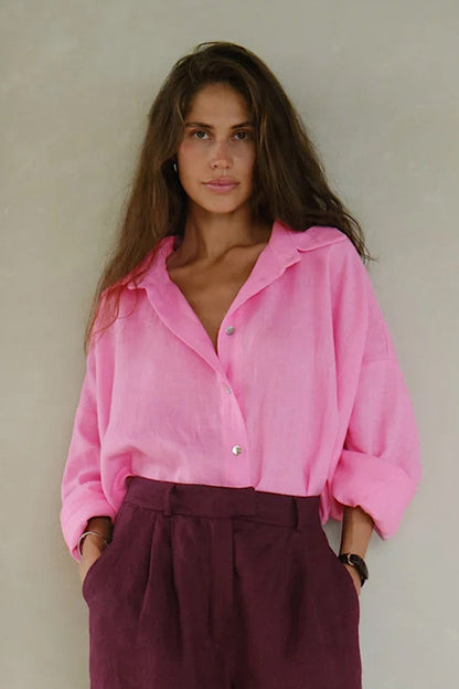 Camisa informal suelta de moda para ir al trabajo