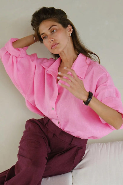 Camisa informal suelta de moda para ir al trabajo