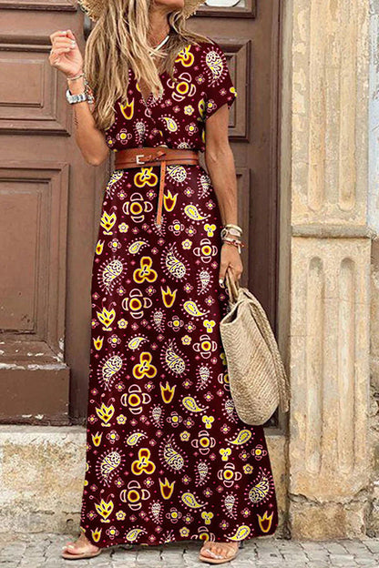 Forgotten Story Paisley Maxi Dress??belt Included??