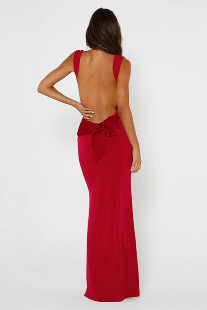 Vestido Formal de Tirantes con Espalda en Lazo