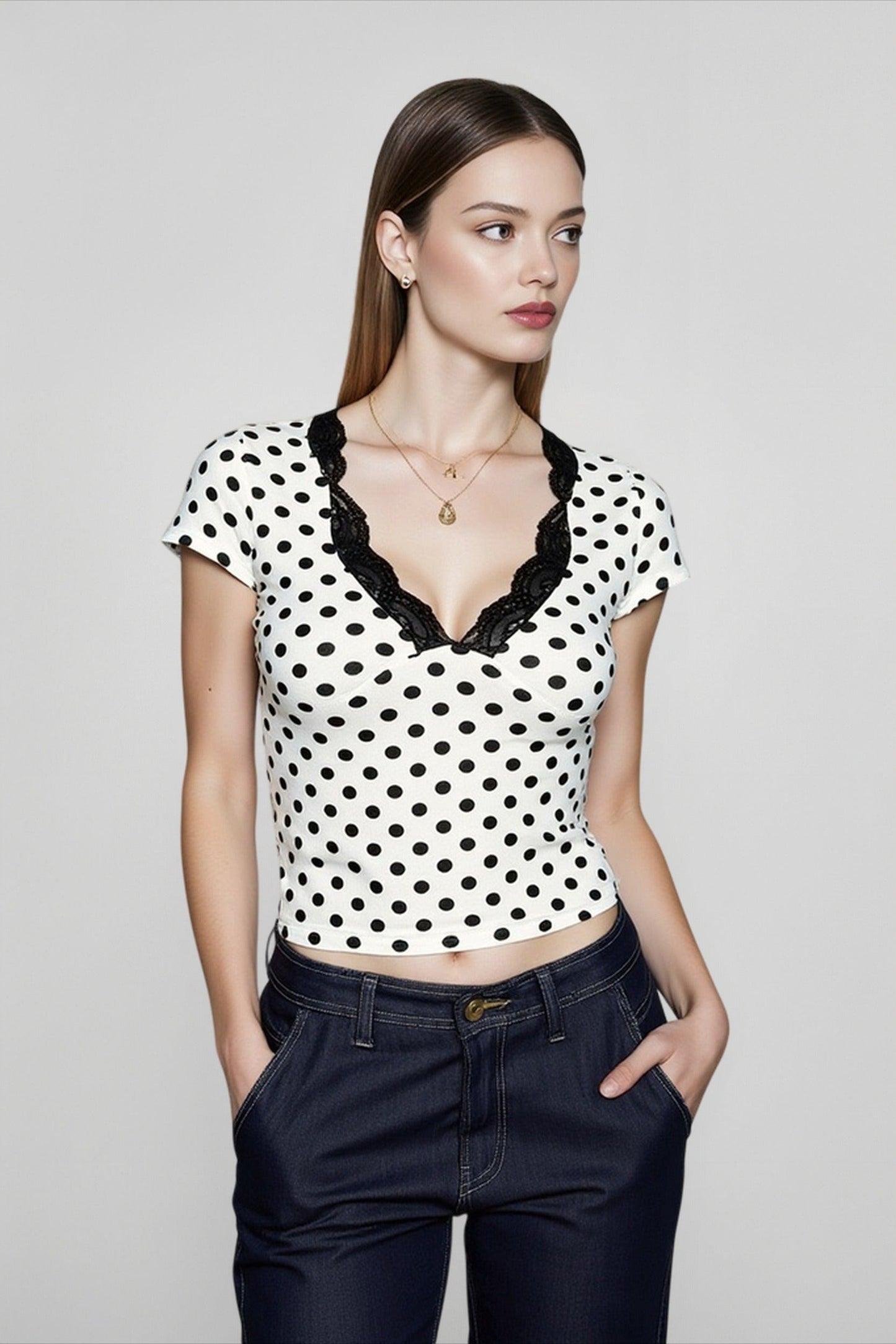 Sexy Colorblock Dot T-shirts