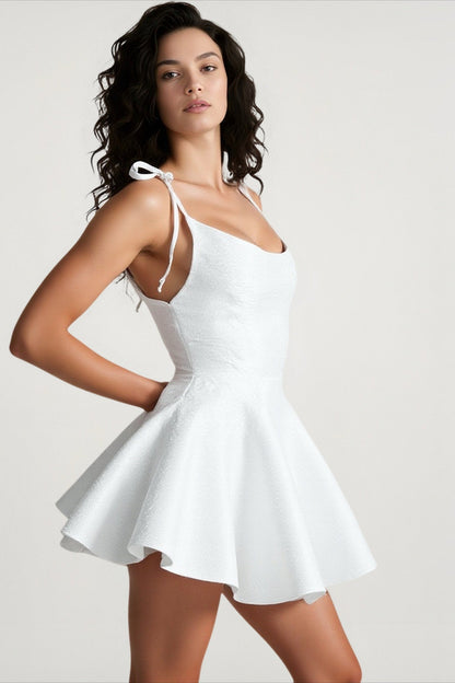 Tie-Waist Backless Cowl Neck Birthday Dress