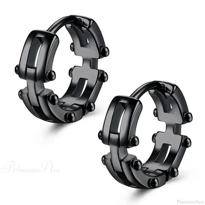 Dark Black Skull Awl Rock Declaration Earring