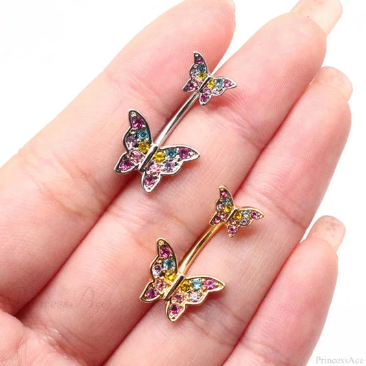 Dark Butterfly Pendant Belly Ring