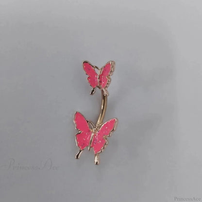 Dark Butterfly Pendant Belly Ring
