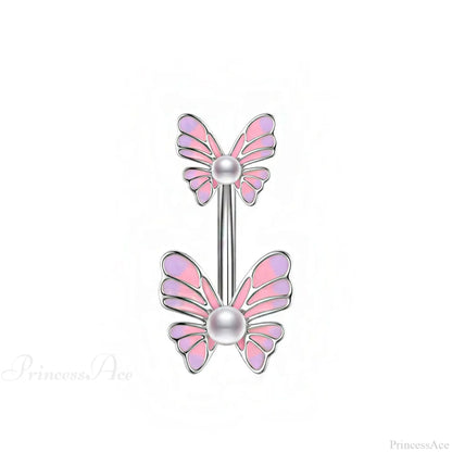 Dark Butterfly Pendant Belly Ring