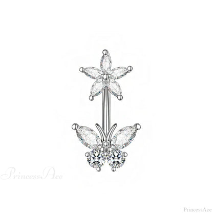 Dark Butterfly Pendant Belly Ring