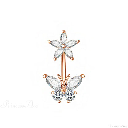 Dark Butterfly Pendant Belly Ring