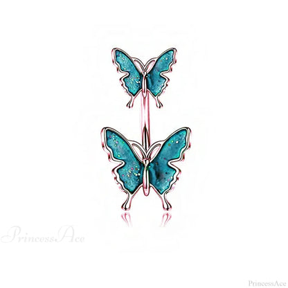 Dark Butterfly Pendant Belly Ring