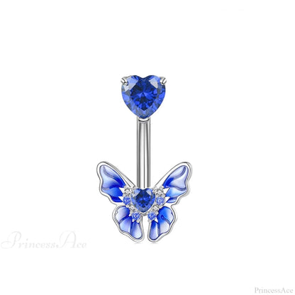 Dark Butterfly Pendant Belly Ring