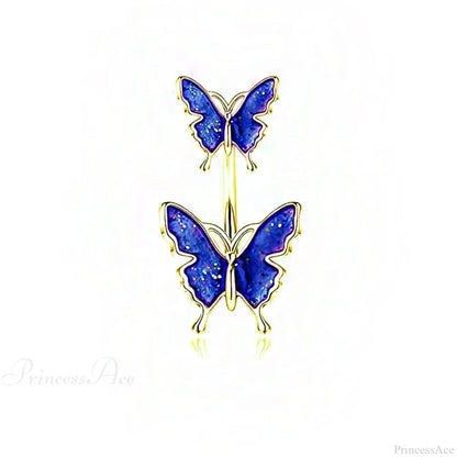 Dark Butterfly Pendant Belly Ring
